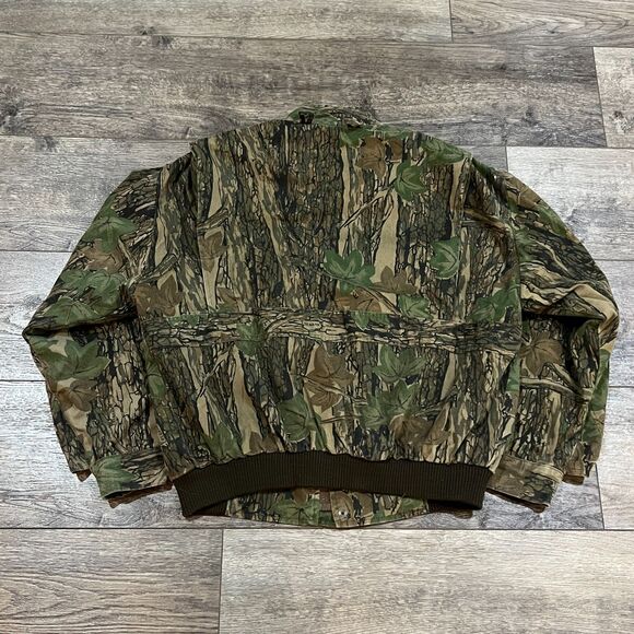 Vintage 80s Trophy Club Camo Bomber Hunting Jacket Realtree Style - Men’s Large - Picture 8 of 10